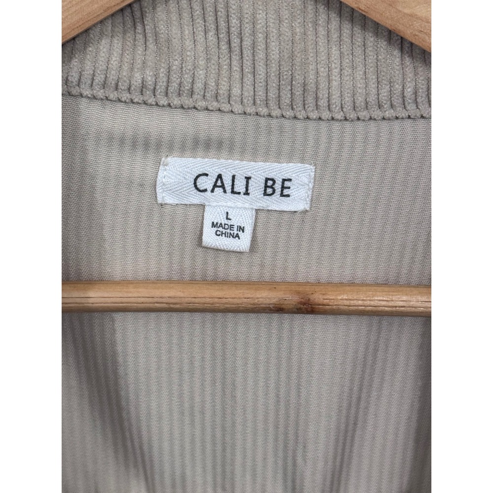 Cali Be Womens Corduroy Shacket Beige Tan Oversized Button Down Shirt Jacket L - Picture 6 of 6